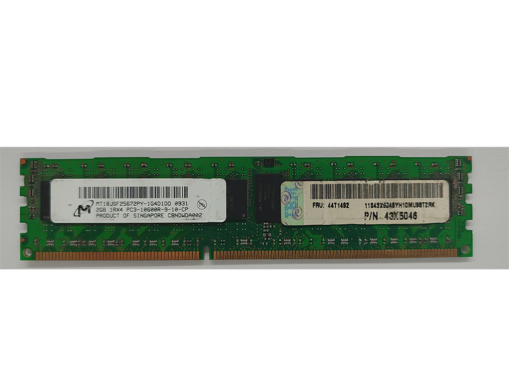 MT18JSF25672PY-1G4D1DD Micron 2GB PC3-10600E 2Rx8 DDR3 1333MHz ECC UDIMM Memory