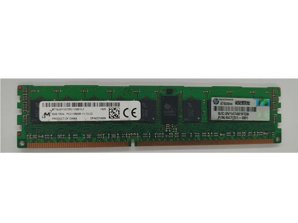 MT18JSF1G72PZ-1G6 - Micron 1x 8GB DDR3-1600 RDIMM PC3-12800R Single Rank x4 Module