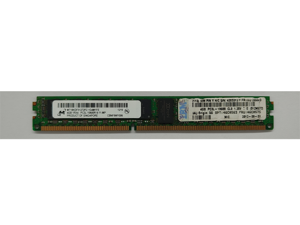 MT18KDF51272PZ-1G4M1FE Micron 4GB PC3-10600 DDR3-1333MHz ECC Registered CL9 240-Pin DIMM 1.35V 