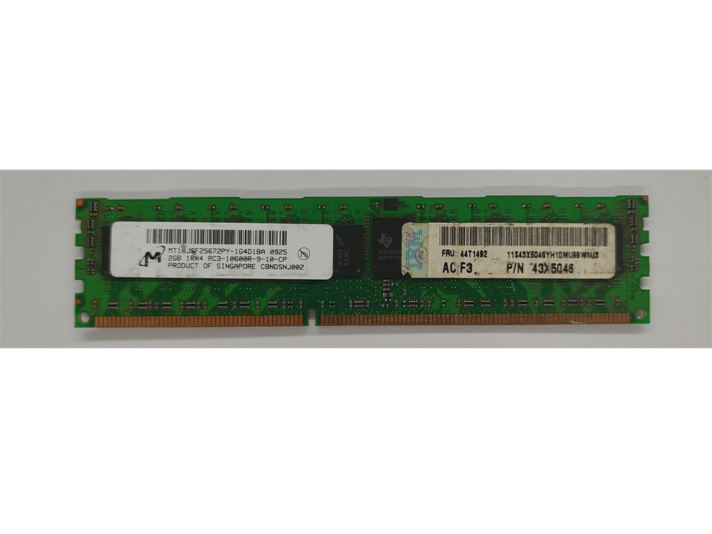 MT18JSF25672PY-1G4D1BA Micron 2GB DDR3 Registered ECC PC3-10600 1333Mhz 1Rx4 Memory