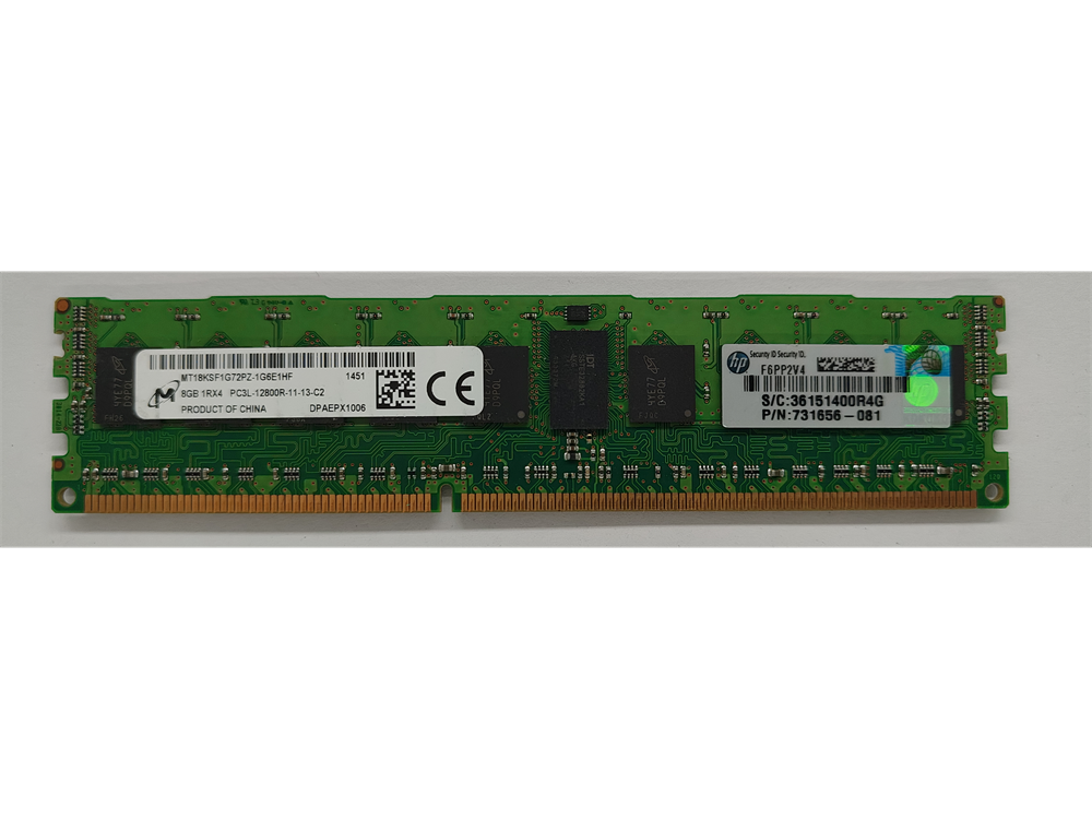 MT18KSF1G72PZ-1G6E1HF Micron 8GB PC3-12800 DDR3-1600MHz ECC Registered CL11 240-Pin DIMM 1.35V