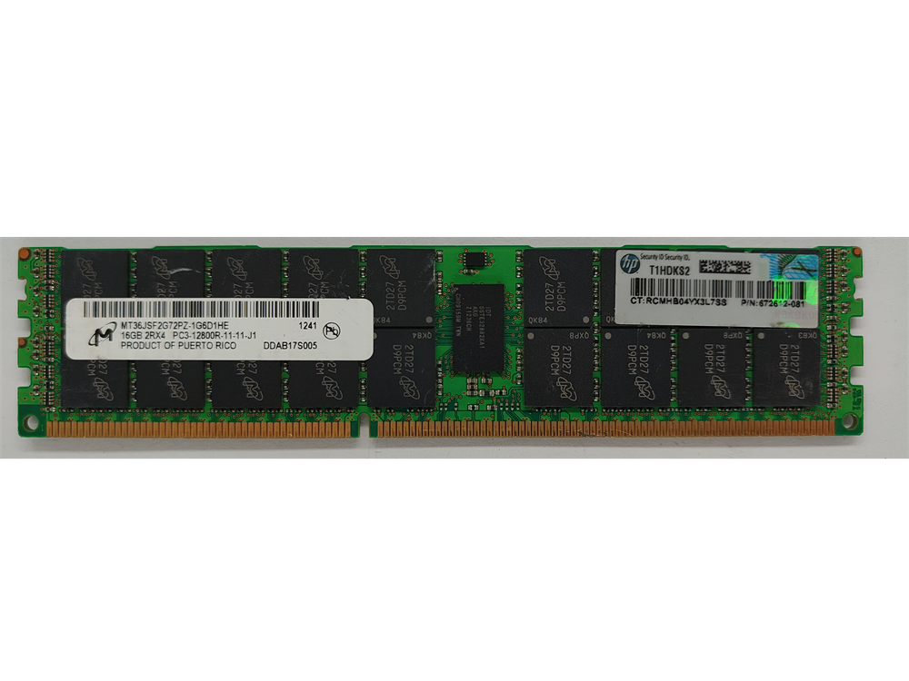 MT36JSF2G72PZ-1G6D1HE Micron 16GB PC3-12800 DDR3-1600MHz ECC Registered CL11 240-Pin DIMM Dual Rank Memory Module