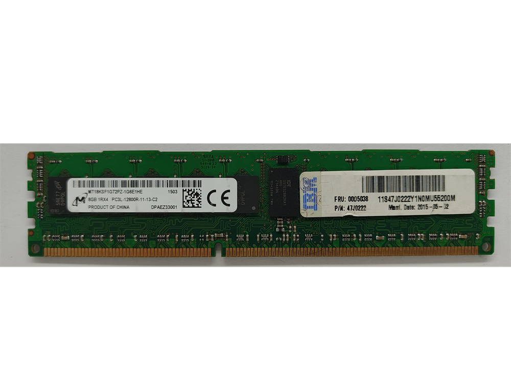 MT18KSF1G72PZ-1G6E1HE Micron 8GB PC3-12800 DDR3-1600MHz ECC Registered CL11 240-Pin DIMM 1.35V