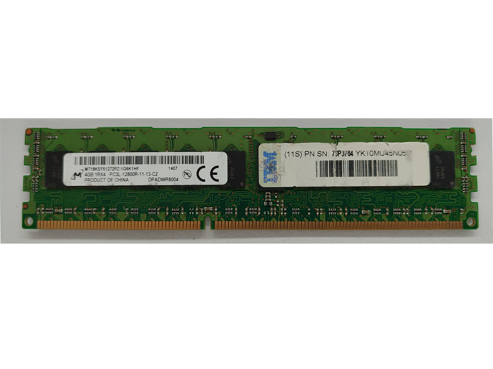 MT18KSF51272PZ-1G6K1HF Micron 4GB PC3-12800 DDR3-1600MHz ECC Registered CL11 240-Pin DIMM 1.35V 