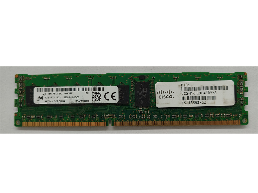 MT18KSF51272PZ-1G6K1FE Micron 4GB PC3-12800 DDR3-1600MHz ECC Registered CL11 240-Pin DIMM 1.35V Low Voltage Single Rank 