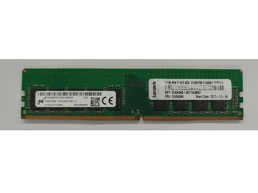 MTA18ASF2G72AZ-2G3B1ZI Micron 16GB PC4-19200 DDR4-2400MHz ECC Unbuffered CL17 288-Pin DIMM 1.2V Dual Rank Memory Module