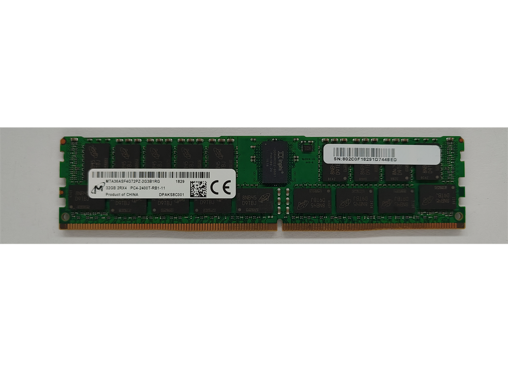 MTA36ASF4G72PZ-2G3B1RG Micron 32GB PC4-19200 DDR4-2400MHz Registered ECC CL17 288-Pin DIMM 1.2V Dual Rank Memory Module