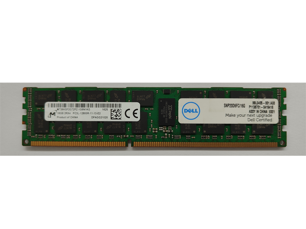 MT36KSF2G72PZ-1G6N1KG Micron 16GB PC3-12800 DDR3-1600MHz ECC Registered CL11 240-Pin DIMM 1.35V  