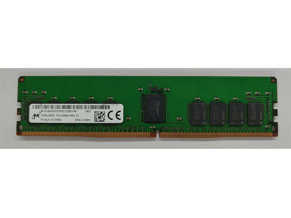 MTA18ASF2G72PDZ-2G6E1RK Micron 16GB PC4-21300 DDR4-2666MHz Registered ECC CL19 288-Pin DIMM 1.2V Dual Rank Memory Module