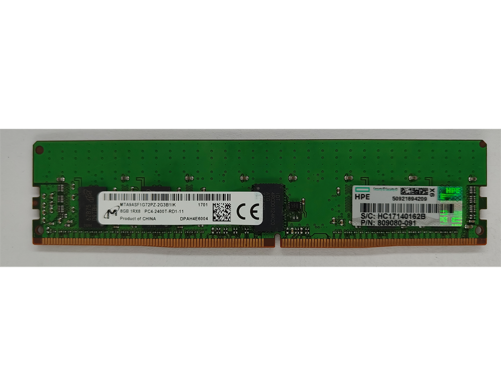 MTA9ASF1G72PZ-2G3B1IK Micron 8GB PC4-19200 DDR4-2400MHz Registered ECC CL17 288-Pin DIMM 1.2V Single Rank Memory Module