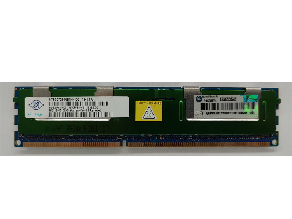 NT8GC72B4NB1NK-CG Nanya 8GB PC3-10600 DDR3-1333MHz ECC Registered CL9 240-Pin DIMM Dual Rank Memory Module