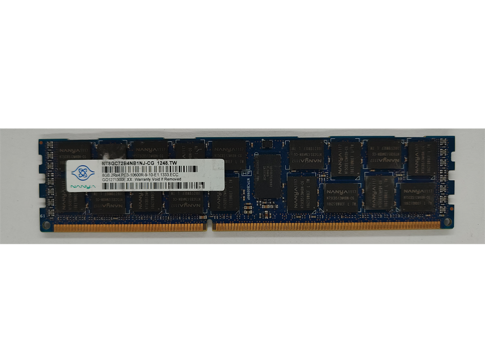 NT8GC72B4NB1NJ-CG Nanya 8GB PC3-10600 DDR3-1333MHz ECC Registered CL9 240-Pin DIMM Dual Rank Memory Module