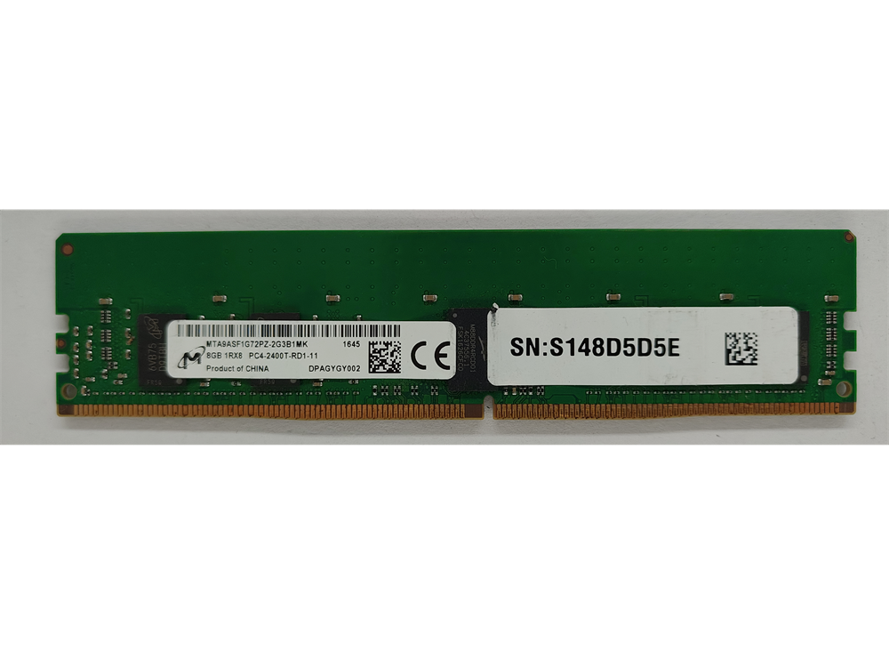 MTA9ASF1G72PZ-2G3B1MK Micron 8GB PC4-19200 DDR4-2400MHz Registered ECC CL17 288-Pin DIMM 1.2V Single Rank Memory Module