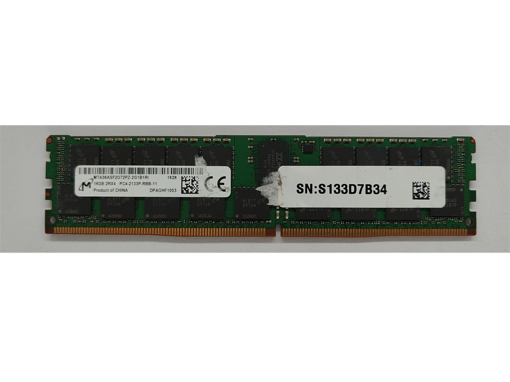 MTA36ASF2G72PZ-2G1B1RI Micron 16GB PC4-17000 DDR4-2133MHz Registered ECC CL15 288-Pin DIMM 1.2V Dual Rank Memory Module