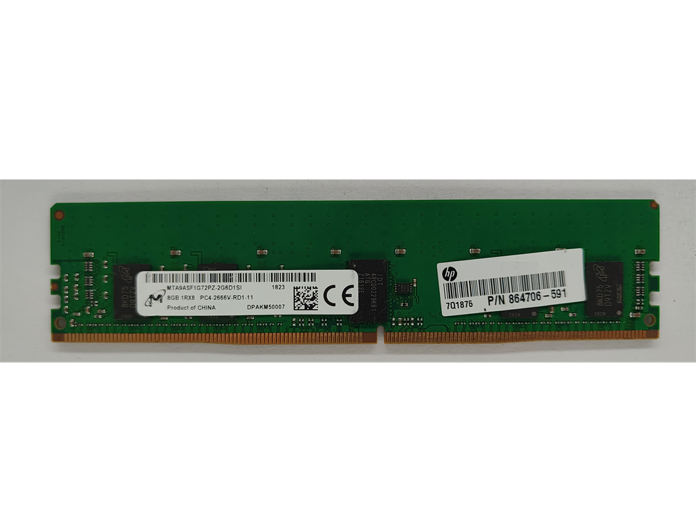 MTA9ASF1G72PZ-2G6D1SI Micron 8GB PC4-21300 DDR4-2666MHz Registered ECC CL19 288-Pin DIMM 1.2V Single Rank Memory Module