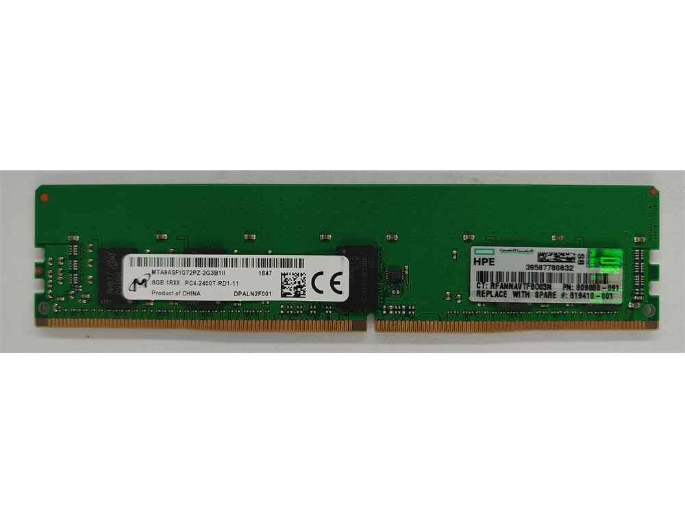 MTA9ASF1G72PZ-2G3B1II Micron 8GB PC4-19200 DDR4-2400MHz Registered ECC CL17 288-Pin DIMM 1.2V Single Rank Memory Module 