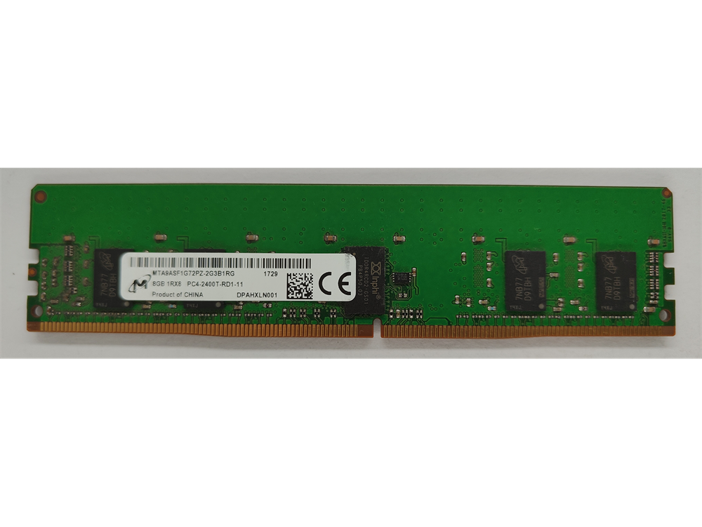 MTA9ASF1G72PZ-2G3B1RG Micron 8GB PC4-19200 DDR4-2400MHz Registered ECC CL17 288-Pin DIMM 1.2V Single Rank Memory Module