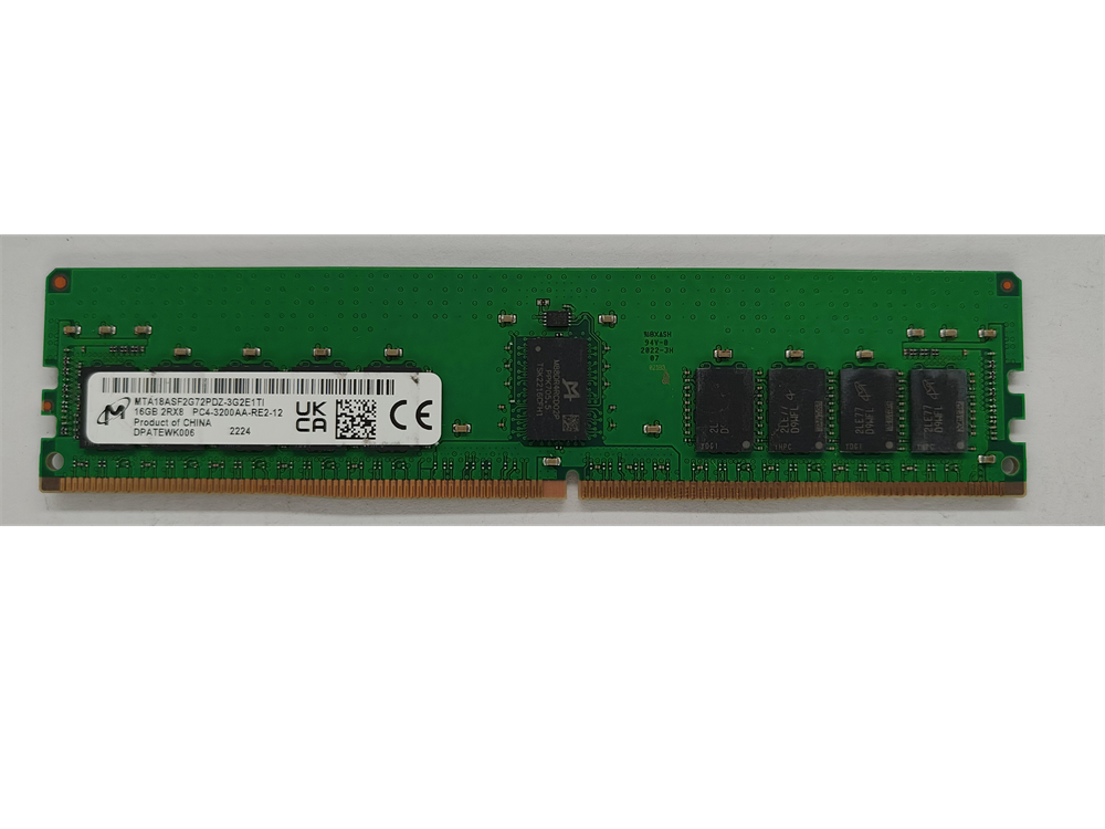 MTA18ASF2G72PDZ-3G2E1TI Micron 16GB PC4-25600 DDR4-3200MHz Registered ECC CL22 288-Pin DIMM 1.2V Dual Rank Memory Module