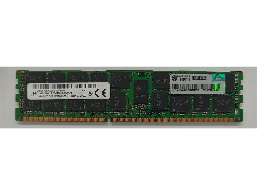 MT36JSF2G72PZ-1G6E1LG Micron 16GB PC3-12800 DDR3-1600MHz ECC Registered CL11 240-Pin DIMM Dual Rank Memory Module
