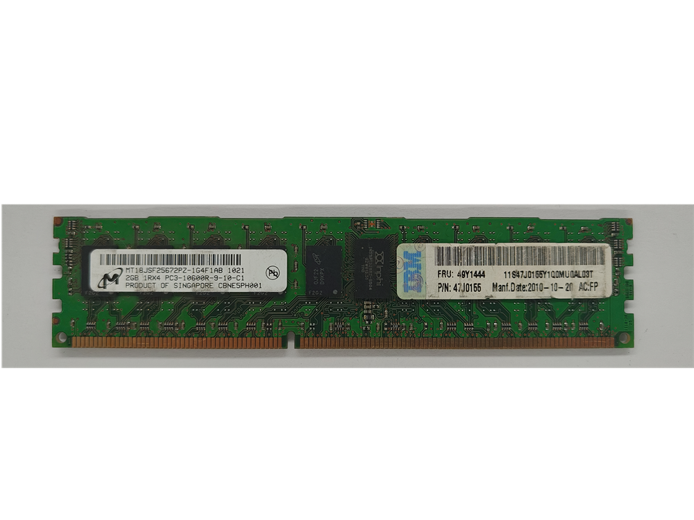 MT18JSF25672PZ-1G4F1AB MICRON 2GB PC3-10600R DDR3-1333 REGISTERED ECC 1RX4 CL9 240 PIN 1.5V MEMORY MODULE
