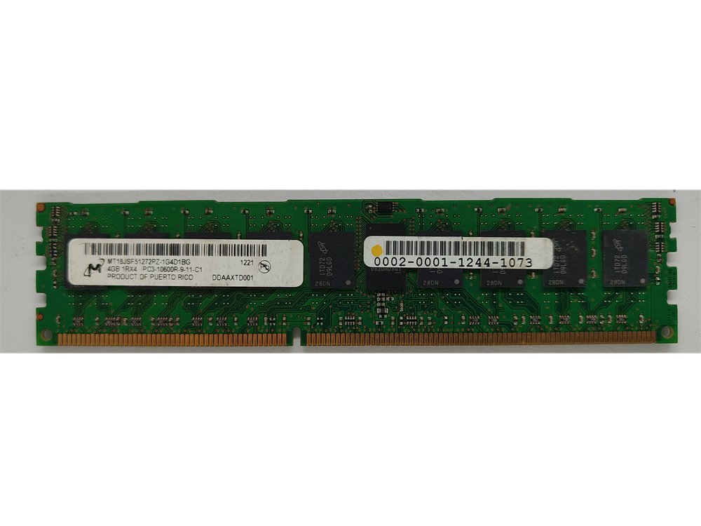 MT18JSF51272PZ-1G4D1BG Micron 4GB PC3-10600 DDR3-1333MHz ECC Registered CL9 240-Pin DIMM Single Rank Memory Module