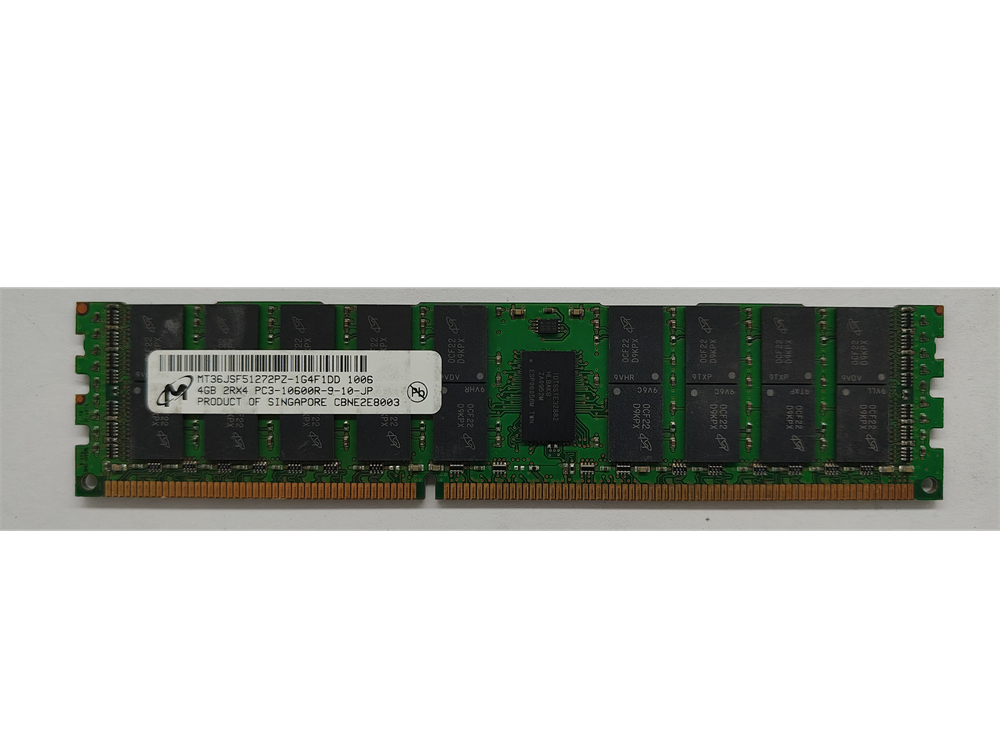 MT36JSF51272PZ-1G4F1DD Micron 4GB PC3-10600 DDR3-1333MHz ECC Registered CL9 240-Pin DIMM Dual Rank Memory Module