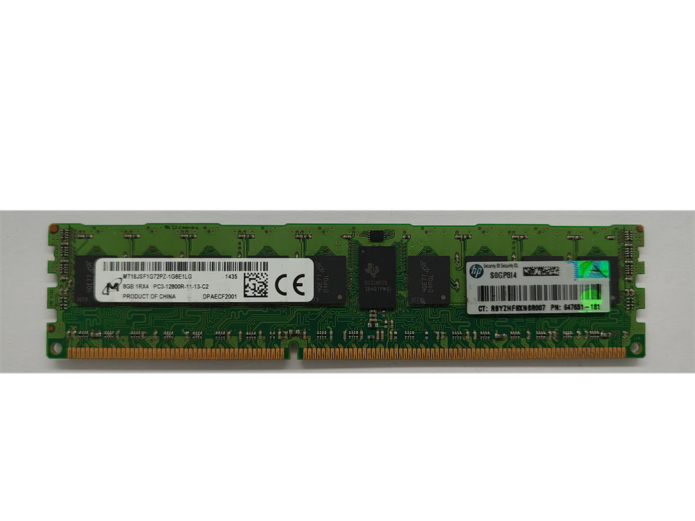 MT18JSF1G72PZ-1G6E1LG Micron 8GB PC3-12800 DDR3-1600MHz ECC Registered CL11 240-Pin DIMM Single Rank Memory Module