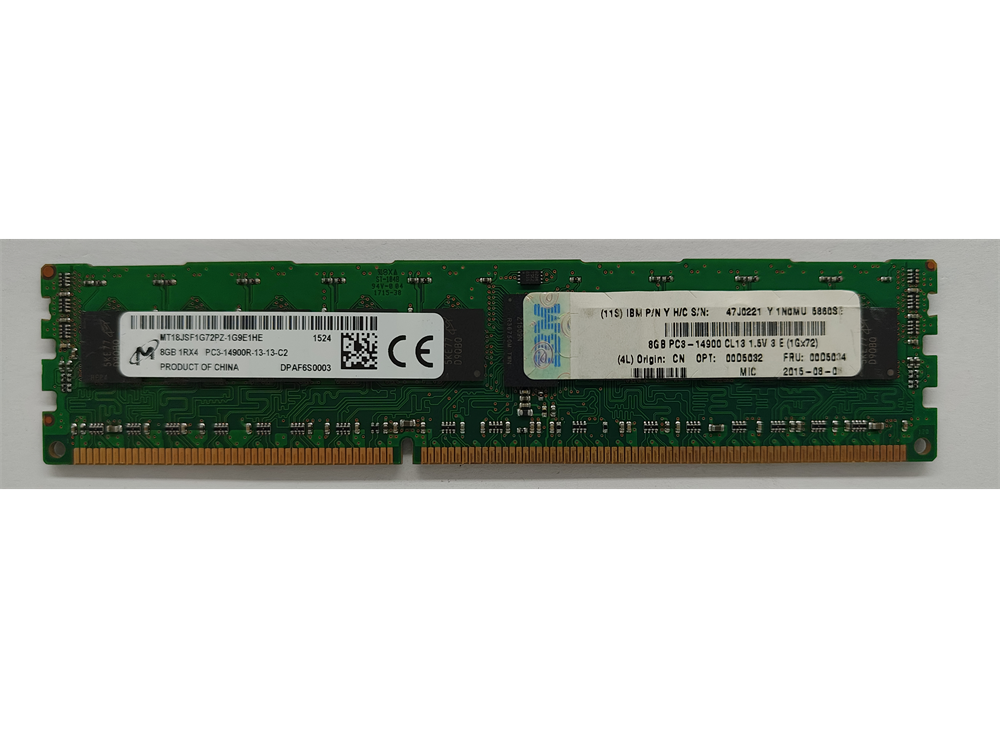 MT18JSF1G72PZ-1G9E1HE Micron 8GB PC3-14900 DDR3-1866MHz ECC Registered CL13 240-Pin DIMM Single Rank Memory Module