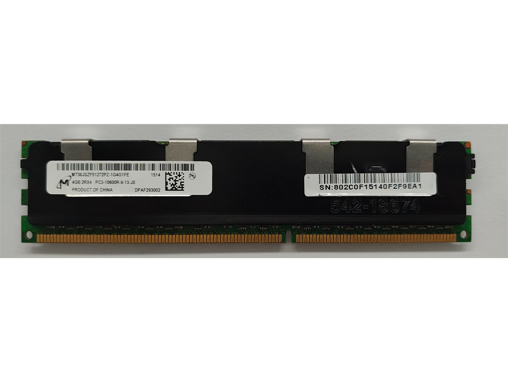 MT36JSZF51272PZ-1G4G1FE Micron 4GB PC3-10600 DDR3-1333MHz ECC Registered CL9 240-Pin DIMM Dual Rank Memory Module