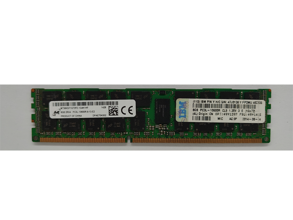 MT36KSF1G72PZ-1G4K1HF Micron 8GB PC3-10600 DDR3-1333MHz ECC Registered CL9 240-Pin DIMM 1.35V 
