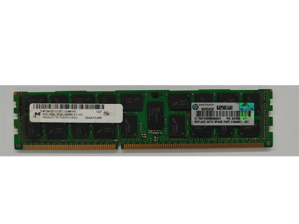MT36KSF1G72PZ-1G4M1HG Micron 8GB PC3-10600 DDR3-1333MHz ECC Registered CL9 240-Pin DIMM 1.35V 