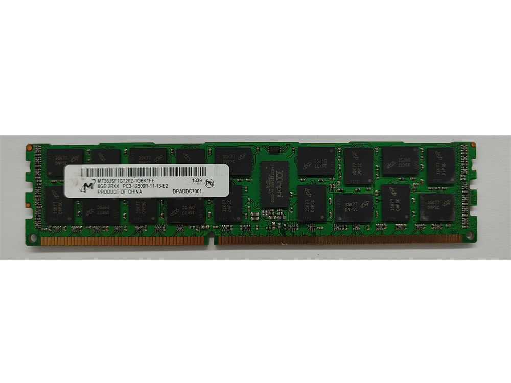 MT36JSF1G72PZ-1G6K1FF Micron 8GB PC3-12800 DDR3-1600MHz ECC Registered CL11 240-Pin DIMM Dual Rank Memory Module