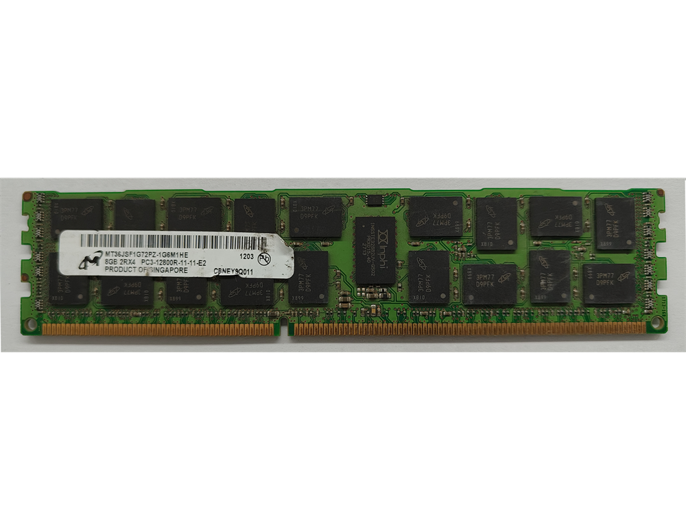 MT36JSF1G72PZ-1G6M1HE Micron 8GB PC3-12800 DDR3-1600MHz ECC Registered CL11 240-Pin DIMM Dual Rank Memory Module