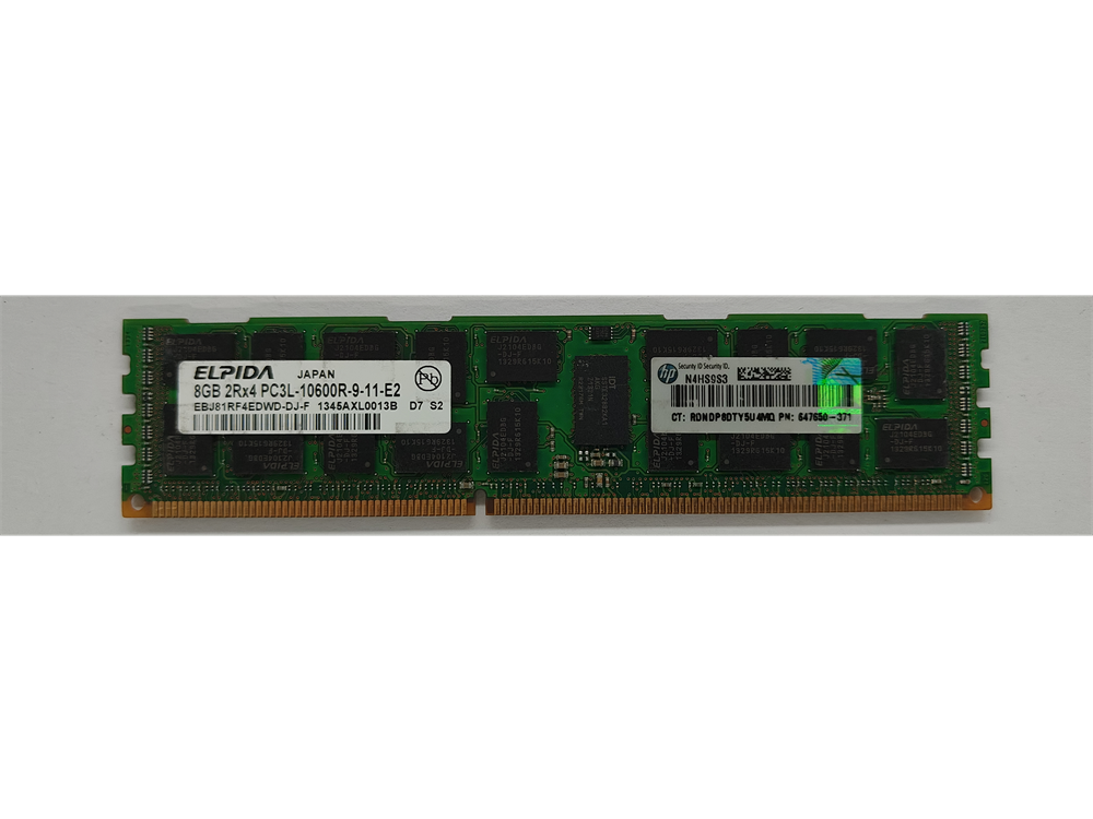 EBJ81RF4EDWD-DJ-F Elpida 8GB PC3-10600 DDR3-1333MHz ECC Registered CL9 240-Pin DIMM 1.35V 