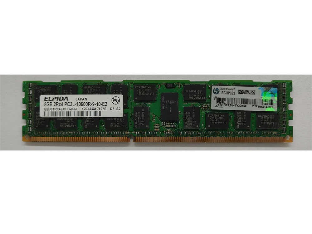 EBJ81RF4ECFD-DJ-F Elpida 8GB PC3-10600 DDR3-1333MHz ECC Registered CL9 240-Pin DIMM 1.35V
