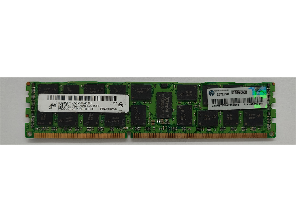 MT36KSF1G72PZ-1G4K1FE Micron 8GB PC3-10600 DDR3-1333MHz ECC Registered CL9 240-Pin DIMM 1.35V 