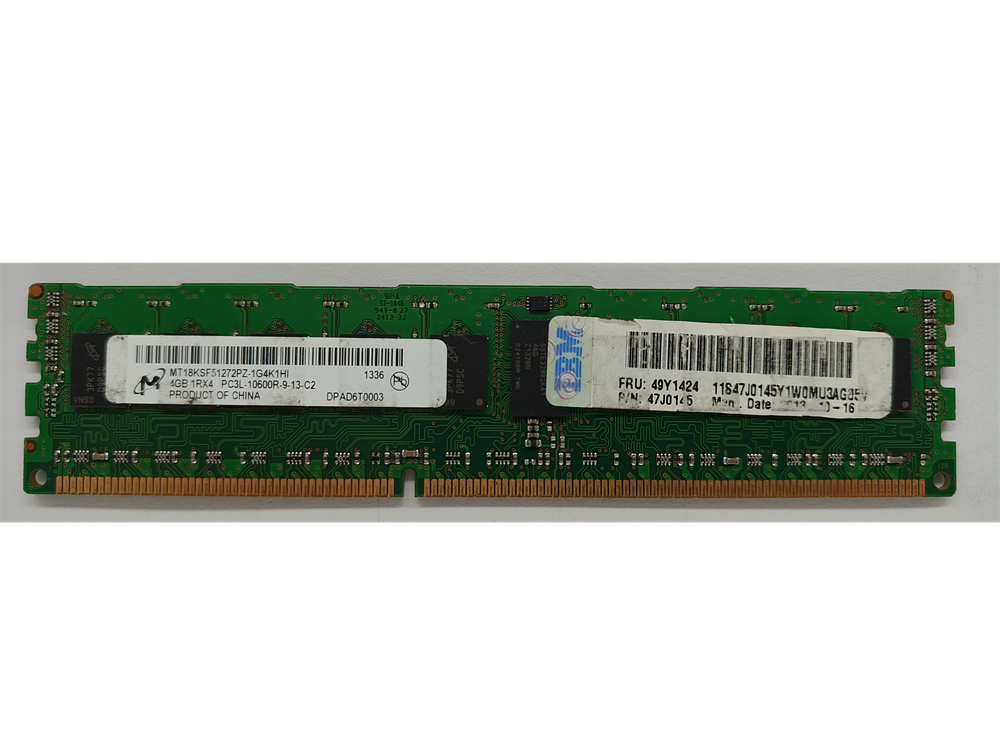 MT18KSF51272PZ-1G4K1HI Micron 4GB PC3-10600 DDR3-1333MHz ECC Registered w/ Parity CL9 240-Pin DIMM 1.35V