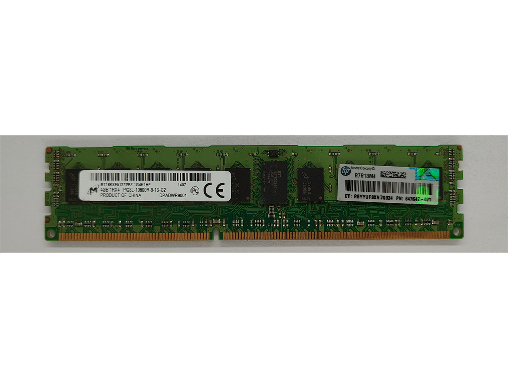  MT18KSF51272PZ-1G4K1HF Micron 4GB PC3-10600 DDR3-1333MHz ECC Registered w/ Parity CL9 240-Pin DIMM 1.35V  