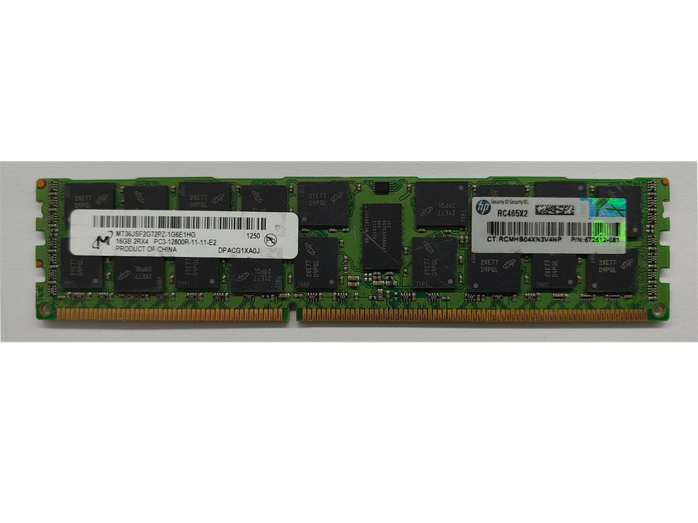 MT36JSF2G72PZ-1G6E1HG Micron 16GB PC3-12800 DDR3-1600MHz ECC Registered CL11 240-Pin DIMM Dual Rank Memory Module