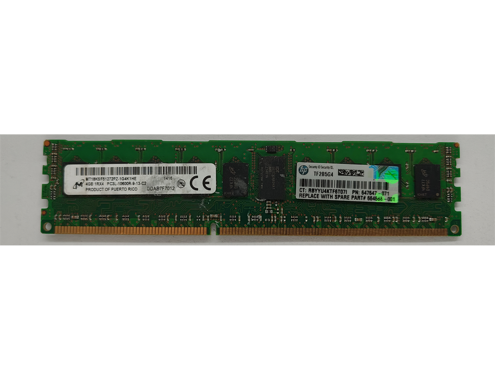 MT18KSF51272PZ-1G4K1HE Micron 4GB PC3-10600 DDR3-1333MHz ECC Registered w/ Parity CL9 240-Pin DIMM 1.35V  